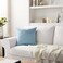 Meekio Set of 2 Light Blue Pillow Covers 18 x 18 Inch Farmhouse Boho Decorative Throw Pillow Covers Linen Cushion Covers for Sofa Couch D&eacute;cor.
