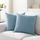 Meekio Set of 2 Light Blue Pillow Covers 18 x 18 Inch Farmhouse Boho Decorative Throw Pillow Covers Linen Cushion Covers for Sofa Couch D&eacute;cor.
