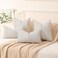 Hckot Black and Beige Patchwork Farmhouse Throw Pillows Covers 18 x 18 Inch, Pack of 2 Striped Decorative Pillow Case for Sofa Couch Bed Chair Modern Boho Decor(Black.