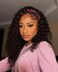 Lauberita Headband Wig Human Hair Wigs 18 Inch Wear and Go Glueless Wig Curly Deep Wave Headband Wig Natural Color.
