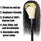 Lauberita Headband Wig Human Hair Wigs 18 Inch Wear and Go Glueless Wig Curly Deep Wave Headband Wig Natural Color.