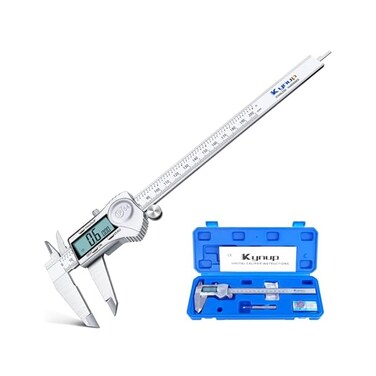 Kynup Digital Caliper, 8 Inch Caliper Measuring Tool with Stainless Steel, IP54 Waterproof Protection Design, Easy Switch from Inch Metric Fraction, Large LCD Screen (200mm.