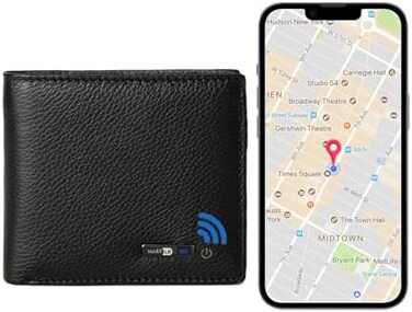 SMART CC Trackable Bluetooth Anti-Lost Wallet for Men, Minimalist Slim Leather Wallet with GPS Position LocatorFinder Tracker Credit Card Gift Box&hellip;.