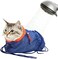 Catcan Breathable Mesh Anti Scratch Adjustable Cat Grooming Bag for Nail Trimming, Bathing - Polyester Soft Cat Washing Bag (Blue-Orange.