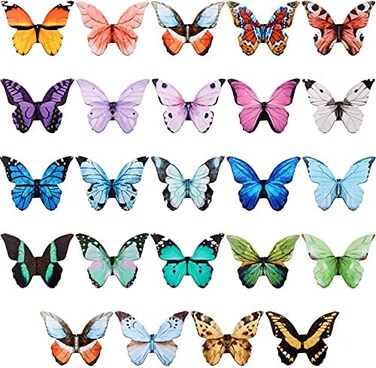 Nezyo 24 Pieces Butterfly Magnetic Bookmarks Magnet Page Markers Foldable Butterfly Page Clip Cute Book Marks for Kids, Students Reading, Office Stationery Supplies, Presents.
