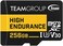 TEAMGROUP High Endurance 256GB microSDXC UHS-I U3 V30 100MB/s (Designed for MonitoringStable Durable Long Lasting Flash Memory Card, Support 4KFull HD Video Recording TTUSDX256GIV3002.