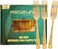 FOCUSLINE 300 Pack Disposable Gold Plastic Forks, Solid and Durable Plastic Cutlery Forks, Heavy Duty Disposable Utensil Silverware for Catering, Parties, Dinners, Weddings.