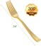 FOCUSLINE 300 Pack Disposable Gold Plastic Forks, Solid and Durable Plastic Cutlery Forks, Heavy Duty Disposable Utensil Silverware for Catering, Parties, Dinners, Weddings.
