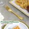 FOCUSLINE 300 Pack Disposable Gold Plastic Forks, Solid and Durable Plastic Cutlery Forks, Heavy Duty Disposable Utensil Silverware for Catering, Parties, Dinners, Weddings.