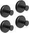 HOME SO Suction Cup Hooks for Shower, Bathroom, Kitchen, Glass Door, Mirror, Tile &ndash; Loofah, Towel, Coat, Bath Robe Hook Holder for Hanging up to 15 lbs &ndash; Waterproof, Dark, Matte Black (4-Pack.