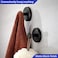 HOME SO Suction Cup Hooks for Shower, Bathroom, Kitchen, Glass Door, Mirror, Tile &ndash; Loofah, Towel, Coat, Bath Robe Hook Holder for Hanging up to 15 lbs &ndash; Waterproof, Dark, Matte Black (4-Pack.