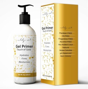 IndulgeMe Conductive Gel - Facial Hydrating Leave-On Gel Primer, Hyaluronic Acid, Collagen Peptide, Niacinamide, Vitamin E, Gold Foil.