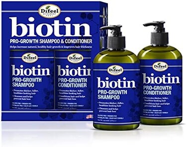 Difeel Pro-Growth Biotin ShampooConditioner 2-PC Gift Set - Shampoo and Conditioner for Thinning Hair and Hair Loss, Sulfate Free ShampooConditioner.
