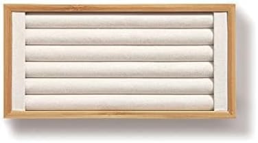 Kanwoder Bamboo Ring Holder,Ring Display Stand,Jewelry Organizer Stand for Rings Earrings Selling（Beige.