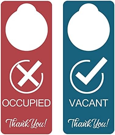 Blirik Vacant Occupied Sign, 2 Pack, Double Sided,Door Hanger Sign for Home Office Restroom Conference Hotels Hospital,Indicator Tells Whether Room Vacant or Occupied (PVC，9'' x 3''.