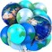 Zhanmai 48 Pieces Globe Earth Balloons, Foil Planet World Map Latex Balloons for Travel Themed Party Holidays Around the World Decorations Earth Day Supplies, 8 Pcs 22 Inch and 40 Pcs 12 Inch.