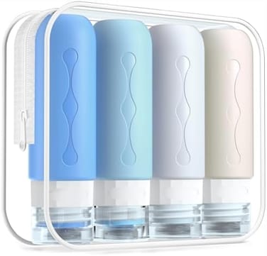 Gemice Travel Bottles for Toiletries Tsa Approved Travel Size Containers BPA Free Leak Proof Travel Tubs Refillable Liquid Travel Accessories for Cometic Shampoo and Lotion Soap, Blue.