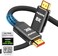 كابل HDMI 2.1 معتمد من Snowkids بدقة 8K، بطول 10 أقدام، وسرعة نقل بيانات فائقة تبلغ 48 جيجابت في الثانية، متوافق مع دقة 10K و8K@60Hz و4K@120Hz، مناسب لأجهزة التلفزيون/أجهزة الكمبيوتر المحمولة/الشاشات/