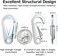 DOKeep 10PCS 1. 77 Inch Stainless Steel Clip Spring-Snap Hook,EDC Mini Carabiner Custom Quick Release Hook for ​Outdoor Key Chain Camping Fishing Hiking Traveling.