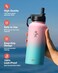 Coolflask 32 oz Water Bottle with StrawSpout Lid, Insulated Water Bottle 1/4 Gallon Wide Mouth , Sweat-Proof BPA-Free Keep Cold Up to 48 Hrs or Hot Up to 24 Hrs, Bubblegum Princess.