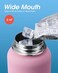 Coolflask 32 oz Water Bottle with StrawSpout Lid, Insulated Water Bottle 1/4 Gallon Wide Mouth , Sweat-Proof BPA-Free Keep Cold Up to 48 Hrs or Hot Up to 24 Hrs, Bubblegum Princess.