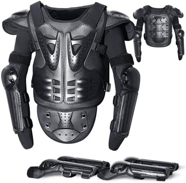 StarknightMT Upgraded Motorcycle Kids Armor Suit Dirt Bike Riding Gear Chest Elbow Knee Belly Pad Full Body Protection Suit.