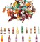 Dong Huang 40pcs Miniature Mini Fake Beer Bottles Toys, Mixed Wine Drinks Decoration Beer Glass Model, Beer Can Beer Bottle Models for Fairy Garden Pub Bar Dolls House Tableware Decoration.