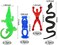 PORAFUK 46 Pieces Vinyl Stretchy Sticky Toys Assorted Novelty Large Sticky Hands, Hammer, Lizards, Skull and Flying Frog for Children Kids Party Favors, Birthdays.