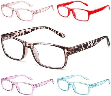 Gaoye 5-Pack Reading Glasses Blue Light Blocking,Spring Hinge Readers for Women Men Anti Glare Filter Lightweight Eyeglasses.