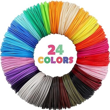 MIKA3D 24 Colors 1. 75mm ABS 3D Pen Printer Filament Refill, Each Color 3. 5m, Total 84m Material, Support for MYNT3D / SCRIB3D Printing Pen, Not Fit 3Doodler Pack with 2 Finger Caps (27abs 3. 5.