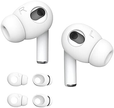 DamonLight 2 Pairs AirPods Ear Tips Silicone Earbuds Cover [Not Fit in The Charging Case][US Patent Registered] Compatible with Apple AirPods 4 (White.