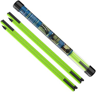 MoKo Golf Alignment Stick, 2 Pack Swing Trainer Tool, 48" Collapsible Alignment Stick Golf Training Aid for Aiming, Putting, Posture Corrector, Golf Practice Sticks with Clear Tube Case.
