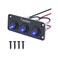 Twidec/3 Gang Rocker Toggle Switch Panel With 12V DC Round Dot Lighted 20A 3 Pins ON/OFF SPST Switch Control For Car Or Boat Blue LED Light KCD2-102N-BU-XBZ.