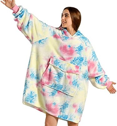 Krifey Wearable Blanket Hoodie, Oversized Sherpa Hooded as Birthday Gifts for Women.