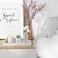 Luxspire Bathroom Vanity Tray, Golden Rimmed Jewelry Organizer rectangle Ceramic Tray, Kitchen Countertop Ring Dish Holder Cosmetic Organizer plate for Candles Perfume Home D&eacute;cor, Medium, Marble White