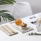 Luxspire Bathroom Vanity Tray, Golden Rimmed Jewelry Organizer rectangle Ceramic Tray, Kitchen Countertop Ring Dish Holder Cosmetic Organizer plate for Candles Perfume Home D&eacute;cor, Medium, Marble White