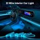 شريط إضاءة LED داخلي للسيارة من QVEVDACAR، شريط إضاءة LEDCARE بطول 16.5 قدم مع سلك USB، شريط إضاءة نيون متوهج وامض، حافة خياطة 6 مم، طقم إضاءة محيطة لتزيين داخل السيارة (أزرق ثلجي)