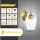 Hamilyeah Gold Sconces Wall Lighting Set of 2, Bathroom Wall Lighting Fixtures Brass, Modern and Vintage Wall Lights with Clear Champagne Glass Shade for Bedroom,Fireplace,Hallway,Kitchen.