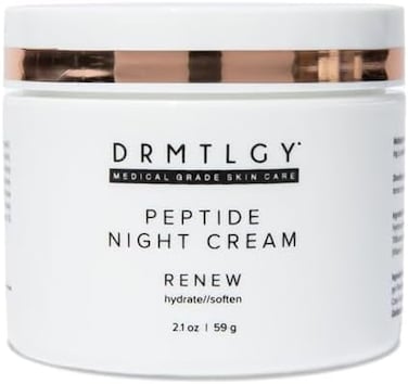 DRMTLGY Peptide Night Cream Face Moisturizer. Fragrance Free and Oil Free Hydrating Facial Moisturizer for All Skin Types.