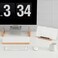 YEOUX Desktop Glass Whiteboard with Wooden Organizer Box for Office Supplies Storage, Computer Keyboard Stand, Desk Dry Erase White Board with Drawer for Stationary, MarkerEraser Included,.