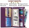 SENDEFN Wallets for Women Genuine Leather Credit Card Holder with RFID Blocking Large Capacity Wristlet.