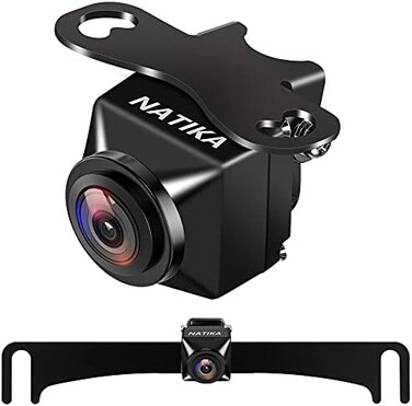 NATIKA Backup/Front View Camera: No Distorted Affect Starlight Night Vision HD Waterproof 960H CVBS/720P AHD Hitch Backup/Reverse/Rear Camera License Plate for Cars Pickup Trucks SUV RV Van.