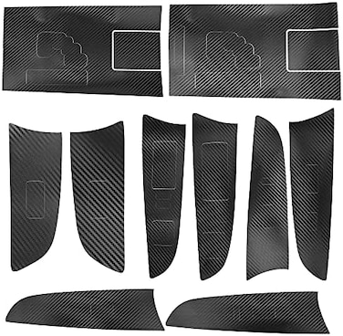 CULMKARI Black Carbon Fiber Stickers Cover Trim Compatible with 2006-2012 Lexus IS250 300 350 Gear Shift Box Panel Door Handle.