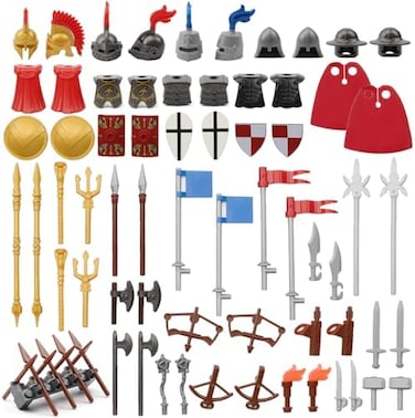 Feleph Medieval Weapons Pack for Knight Figures Ancient Kingdom Military Soldier Castle Equipment and Toy Block Kit Compatible with Major Brand.