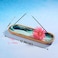 Folkulture Incense Holder or Incense Burner Holder, Insense Stick Holder for Home D&eacute;cor or Wooden Incense Tray for Sticks, Modern Insence Ash Catcher, Mango Wood, Set of 2, Blue and Green Agate.