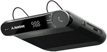 Avantree Roadtrip - مكبر صوت بلوتوث للسيارة، جهاز إرسال FM لاسلكي، طقم 2 في 1 لبث صوت الهاتف المحمول إلى مكبر صوت السيارة مع مكبرات صوت 6 واط بدون استخدام اليدين، وميكروفون مدمج، ووقت تشغيل طويل يصل إ