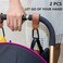MoBearer Baby Stroller Hooks Bag Hooks for Hanging Diaper Bags Multipurpose Hooks for Grocery Shopping Bags Premium Vegan Leather Pram Straps 2 Pcs (Brown.