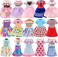 ENOCHT 30 PCS Mini 6 Inch Doll Clothes and Accessories Include 4 Tops, 4 Pants for Boy Dolls, 5 Dresses , 2 Swimsuit and 2 Shoes, 10 Outfits Hangers Pocket Glasses Headset Crown for 5. 3-6 Inch Dolls.