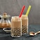 ALINK 12 PCS Reusable Boba Straws, 13 mm x 10. 5 inch Long Wide Colored Plastic Smoothie Straws for Bubble Tea, Tapioca Pearls with 2 Cleaning Brush - Pointed Design.
