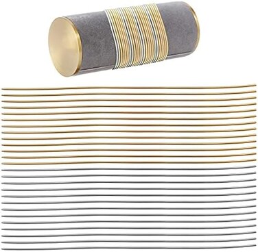 Oubaka 40Pcs Guitar String Bracelets for Women,Stainless Steel Coil Bracelets String Guitar String Spring Bracelets (Gold K,White K.